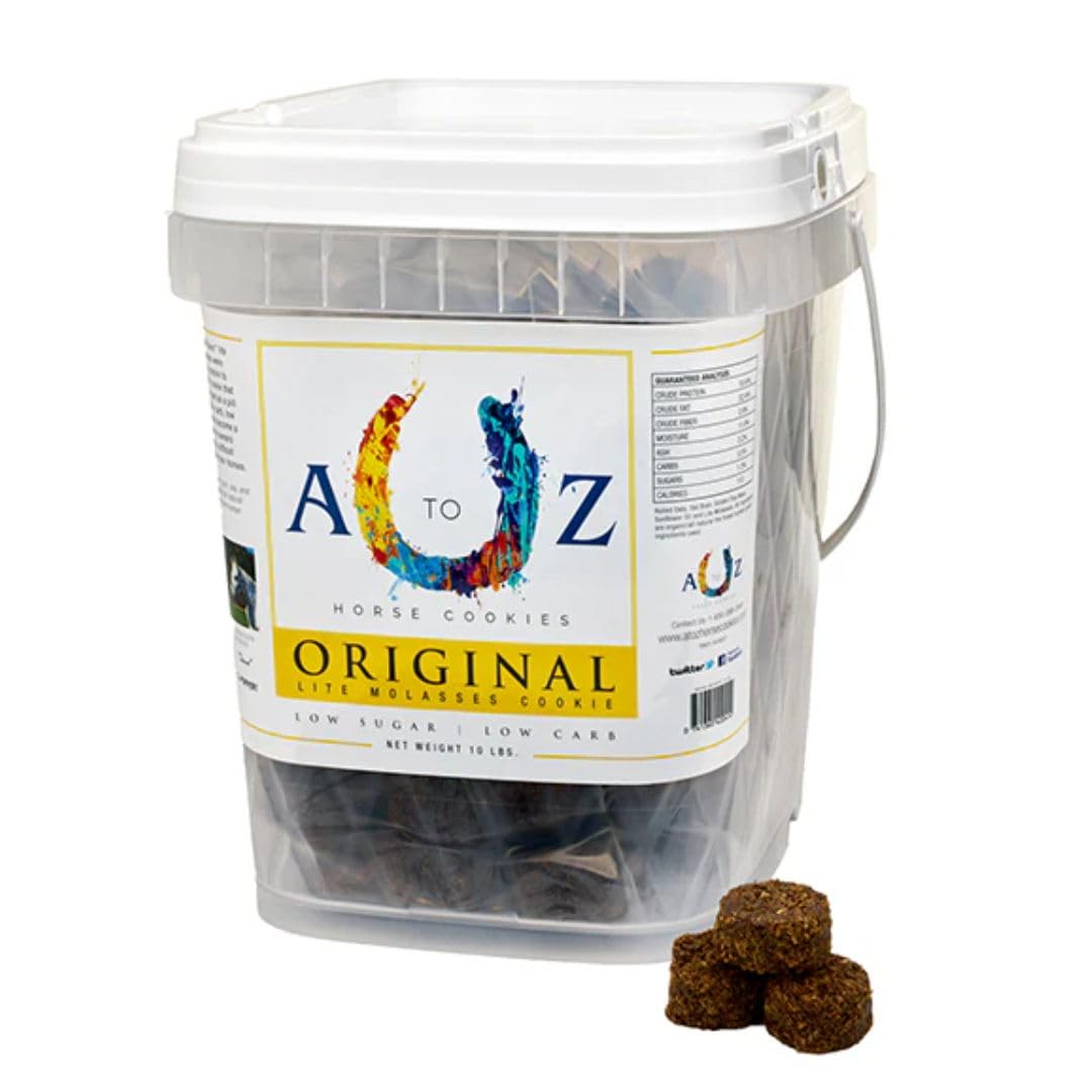 A TO Z HORSE COOKIES Horse Treats, Original Flavor, A Softer Cookie/Pill Popper Made w/Lite Molasses, Low Carb/Sugar, Wheat, Corn, Soy & Alfalfa