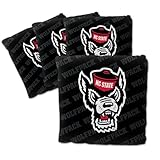 YouTheFan Officially-Licensed NCAA NC State Wolfpack Set of 4 Cornhole Bags - All Weather Regulation 6” x 6” Size - 16oz Weight - Designed in USA