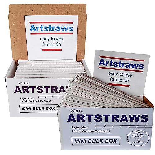 Artstraws White Paper Straws Maxi School Bulk Box Pack for Craft Crafting Modelling Maths Art Straw Packs 4mm and 6mm