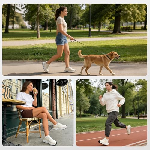 Image of Womens Wide Slip On Walking Shoes with Cushioned Arch Support Lightweight Comfort Orthopedic Sneakers for All Day Standing