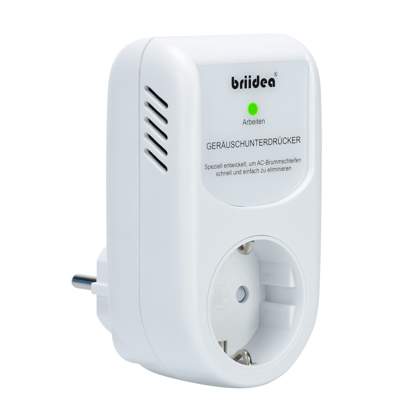 briidea Netzfilter-Zwischenstecker, Ground Loop Brummunterdrücker Plug-Style Wechselspannungsfilter, Weiß