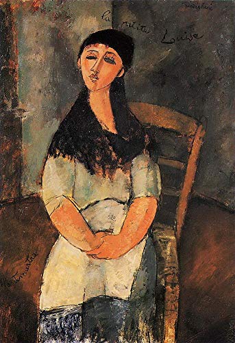 Peinture à l'huile sur toile Amedeo Modigliani tableau art Petite Louise 1915