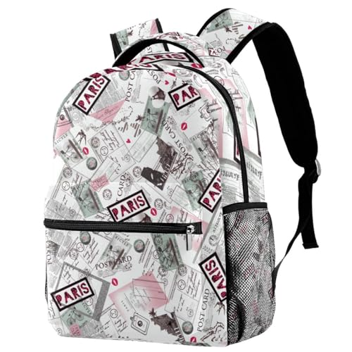 Sac à dos Paris pour collège et voyage | Grand sac scolaire ado fille et garçon multicolore