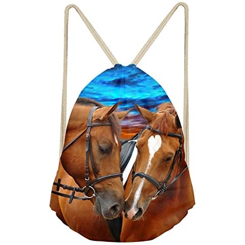 HUGS IDEA Horse Drawstring Sport Bag Cover