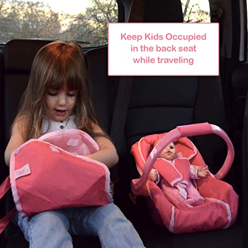 image for The New York Doll Collection Unicorn Baby Doll car seat for Dolls -Gre