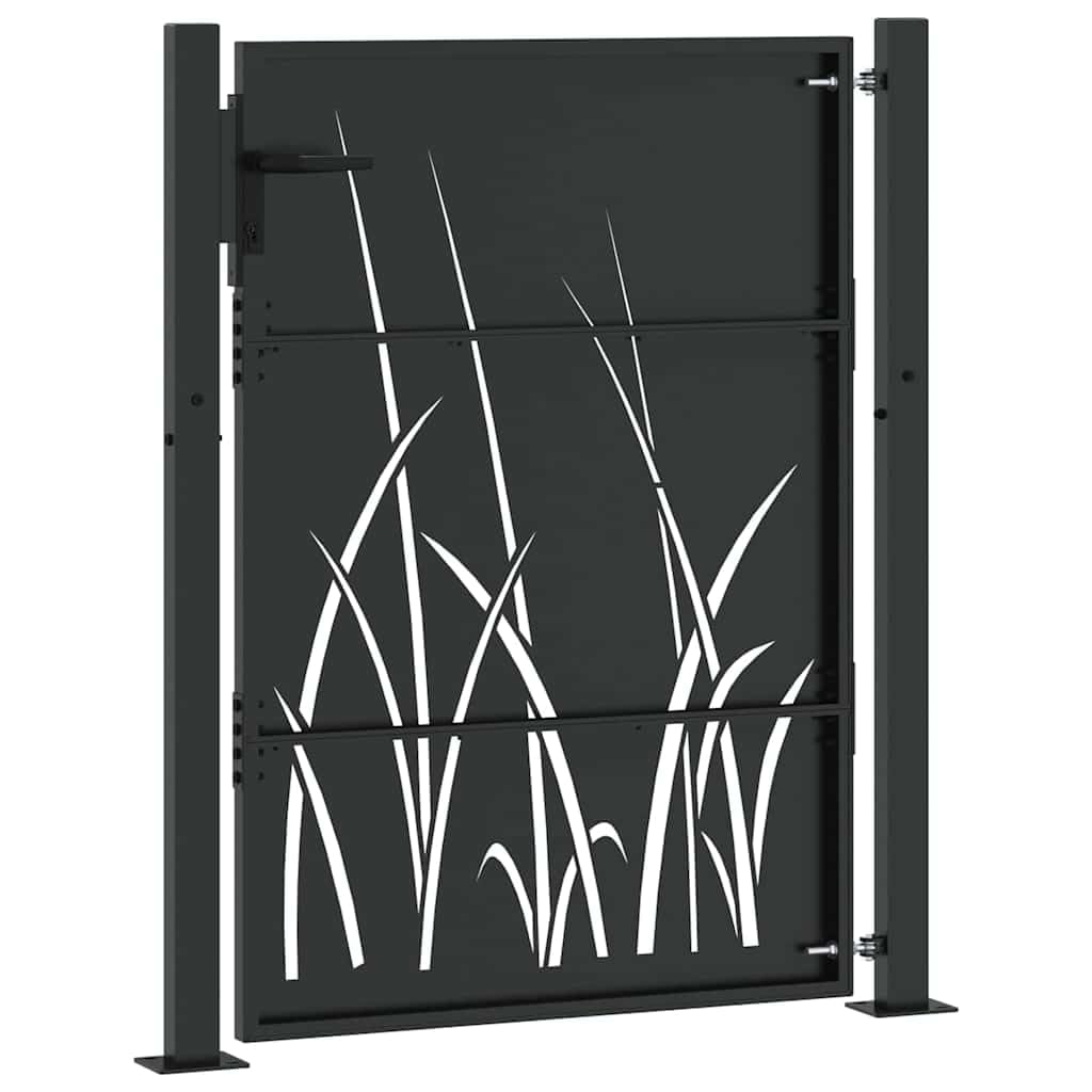 Brama ogrodowa 110 x 130 cm czarna stal malowana proszkowo