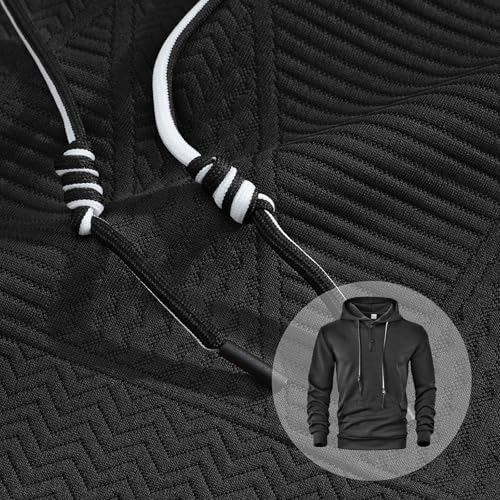 Men's Casual Pullover Hoodie Solid Color Long Sleeve Loose Fit Sports Sweatshirt for Everyday Wear Comfortable4