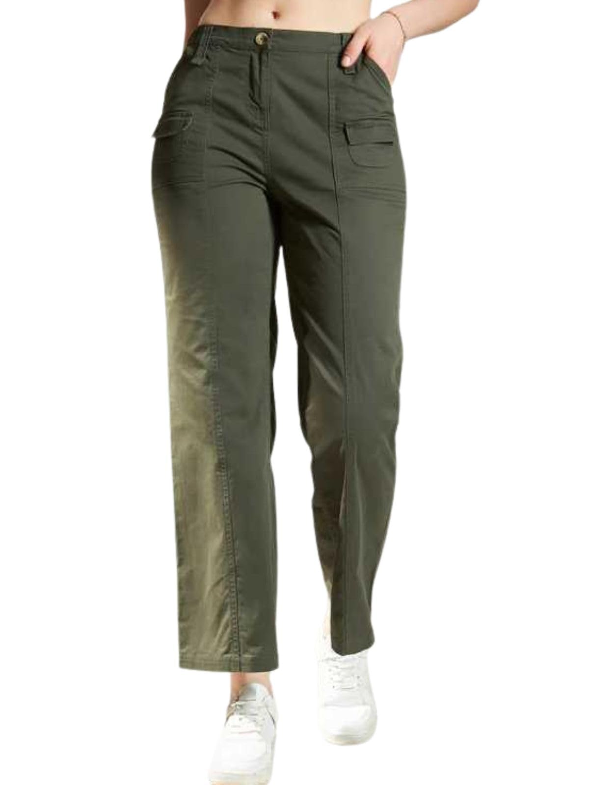 greciilooks Regular Fit Trousers for Women | Women Trousers | Women's High-Waisted Pant | Women Trousers Pants | Korean Trousers for Women-picture-16