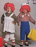 McCall's 9494 Boys Girls Raggedy Anne, Raggedy Andy Costume Sewing Pattern Size 6-8