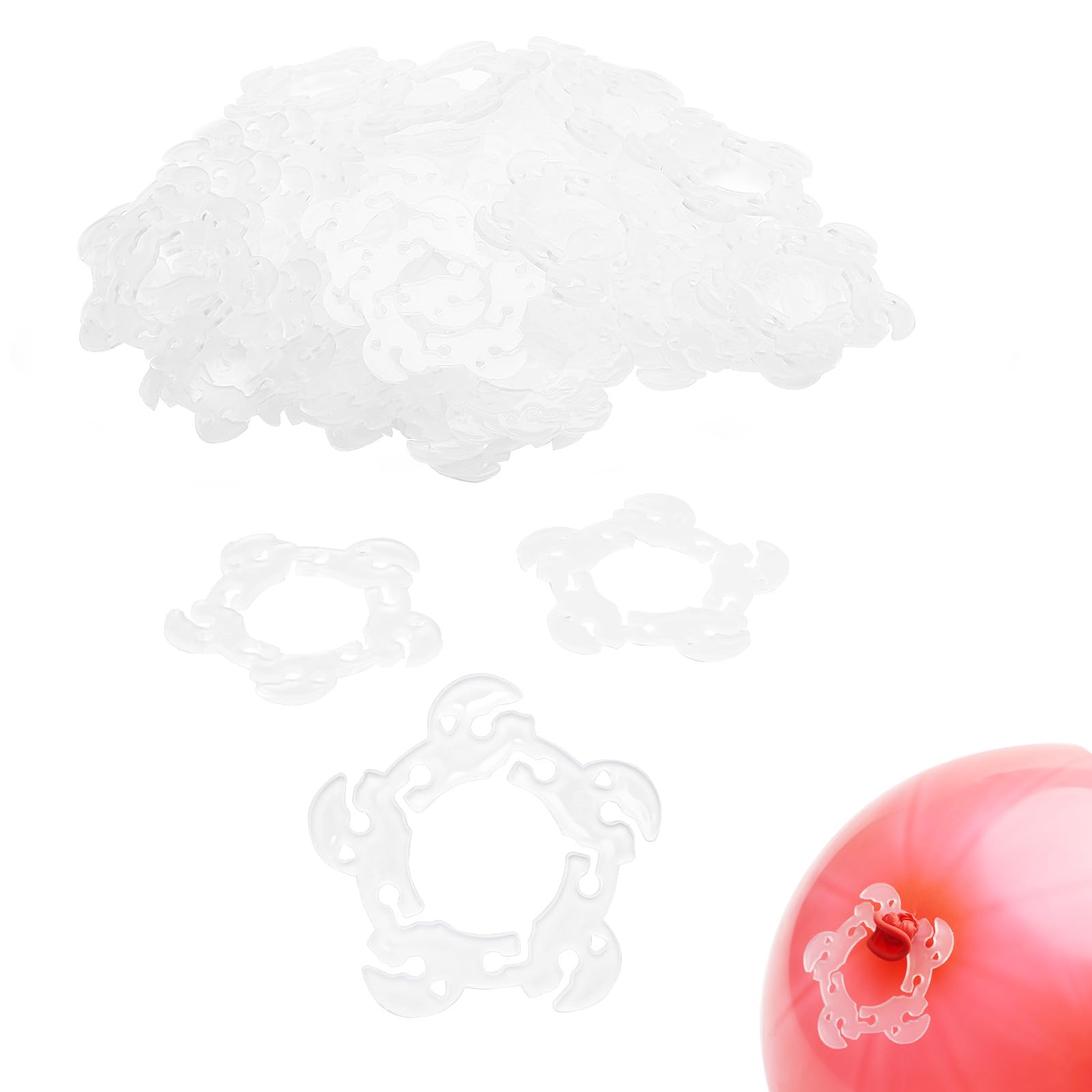50 Clip Per Palloncini Ad Arco - Kit Supporto Per Ghirlande E Fiori Di Palloncini Per Feste (Halloween, Compleanno) - 4