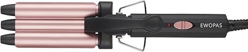 Miniatura 3 de Ewopas Small Hair Crimper 3 Barrel Curling Iron Wand,12 Inch Beach Waves Curling Iron,Fast Heating, Light Weight, and is Easy to use,Mini Dual
