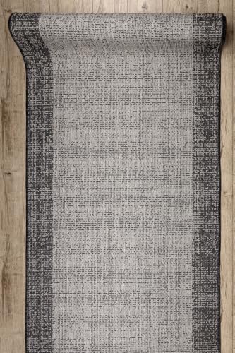 Alfombra Läufer Sisal 6053 negra para decorar entradas modernos de 100x140 5