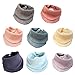 CHMMY Bavaglini Neonato, Assorbente Morbida Mussola Bavaglini Bandana Neonato Triangolare Confezione da 8 Pezzi con 2 Bottoni Automatici Regolabili per Neonato Unisex, Ragazzi, Ragazze