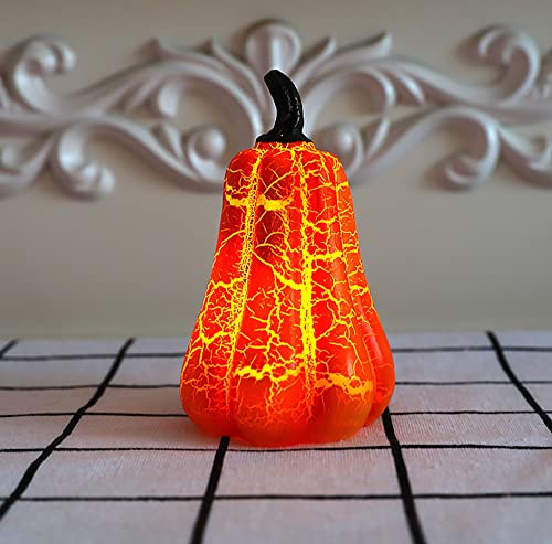 Luces LED de calabaza de Halloween, calabazas artificiales, cosecha de otoño, simulación de calabazas, decoración de calabaza, funciona con pilas, decoración de calabaza iluminada en 3D, figura de