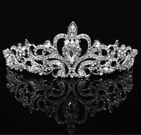 Image of RENESMEE Queen Crown of Silver Crystal Tiara Crowns for Bridal Women Girls Wreath Headpiece Princess Elegant Crown Bridal Wedding Prom Birthday Party Headbands for Women Hair Accessories