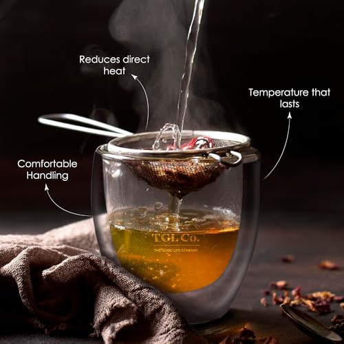 Image of TGL Co. Double Walled Clear Coffee Mug -1 Piece (250ml) | Heat-Resistant Borosilicate Glass | Insulated Tea & Coffee Cup | Lightweight, Durable, No Condensation | for Hot & Cold Beverages