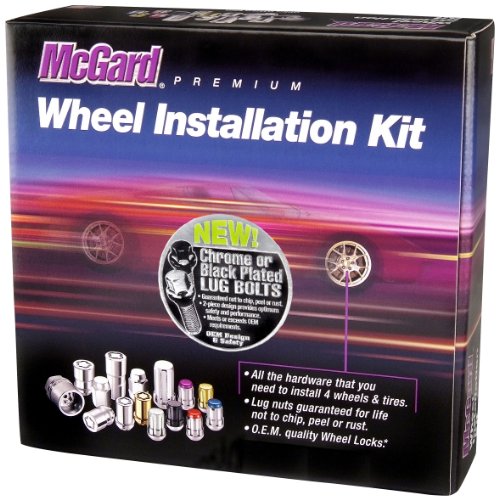 McGard 67205BK Black M14 x 1.5 Thread Size Cone Seat Lug Bolt Wheel Installation Kit for 5 Lug Vehicles, 16 Lug Bolts / 4 Locks / 1 Key / 1 Storage Pouch #1