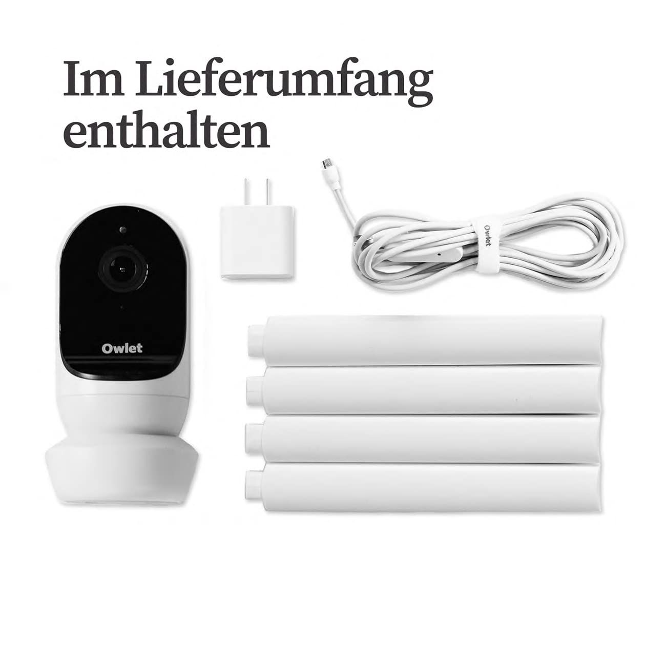 Owlet Cam 2 - Babyphone mit Kamera - mobiles Videobabyphone- steuerbar via App, reagiert auf Bewegung und Weinen des Babys, Weiss … selte HD-Videos - mit Smartphone abrufbar, Weiss