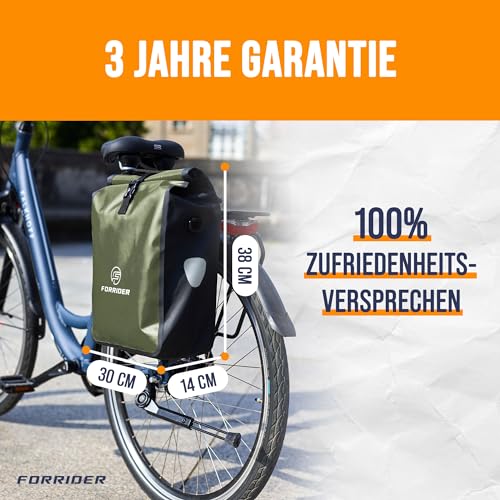 Forrider Fahrradtasche Wasserdicht für Gepäckträger [22L] mit Schultergurt & Reflektoren | Fahrrad Gepäckträgertasche… – Ansicht 4