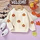 L&ieserram Baby Jungen Mädchen Halloween Gestrickt Pullover Jumper Neugeborenen Kinder Langarm Strickpullover Pulli Kleinkinder Kleidung Outfit Knitted Sweater (Kürbis - Weiß, 9-12 Monate)