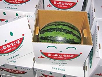 Amazon.co.jp: 北海道富良野産 まっ赤なえくぼ西瓜（秀・3L
