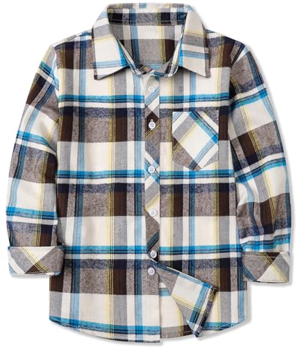 Image of Betusline Boy and Men Button Down Plaid Shirt | Soft,Breathable and Comfortable Fabric