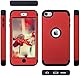 ULAK iPod 7 Hülle, iPod Touch 5/6 Hybrid Kratzfeste Schutzhülle 360 Grad Soft Silikon Stoßfest Bumper Case Cover für iPod Touch 5/6/7 Generation - Rot