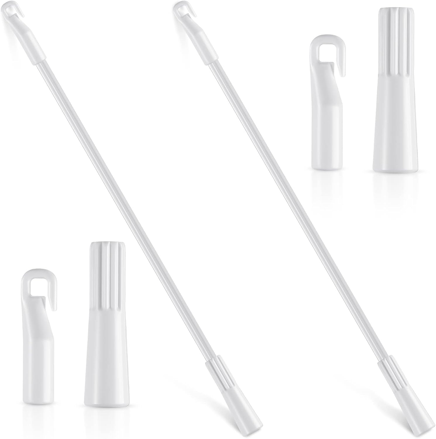 Yookeer 12 Inches 2 Pieces Blind Wand Vertical Blinds Replacement Parts Blind Rod with Hook and Grip Clear…