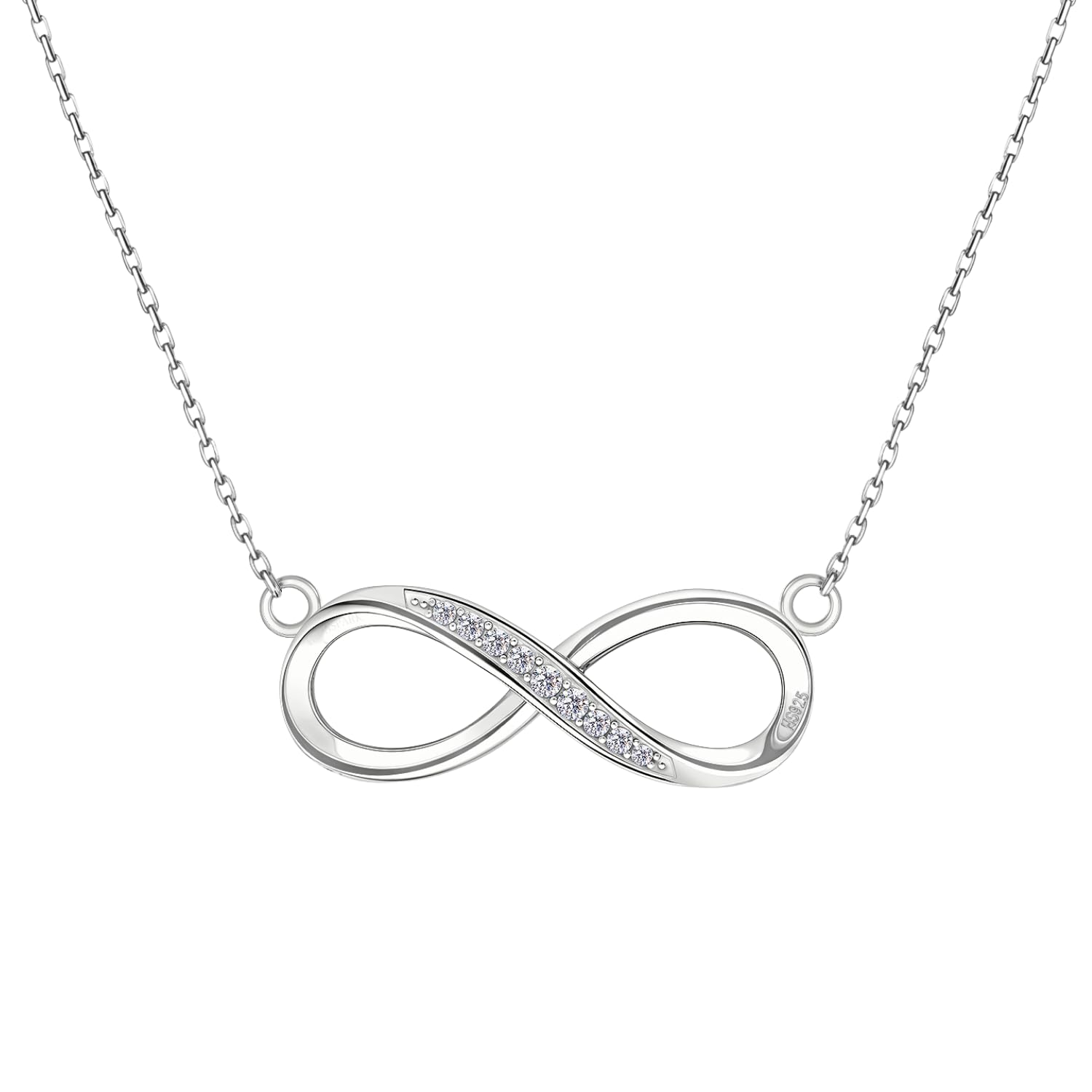 Infinity Pendant Necklace | 92.5 Sterling Silver & Stunning Shimmering Shine | Infinity Pendant Necklace Represents Everlasting Endless Love | Lovely Gift For Women & Girls