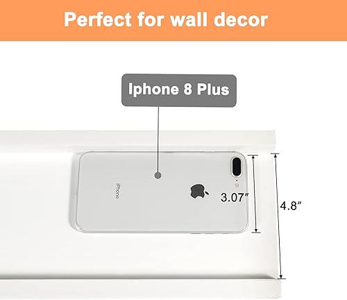 Miniatura 6 de Recogwood Estantes flotantes de 24 pulgadas, estante de madera de roble macizo natural, estantes de pared rústicos para decoración y almacenamiento,