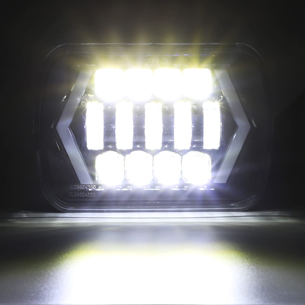 Qiilu 210W 6000K 21000LM H4 Phare LED IP67 Phare adapté pour Cherokee XJ 12 24V Kits de Conversion D'éclairage Automobile Température de Couleur de Vue