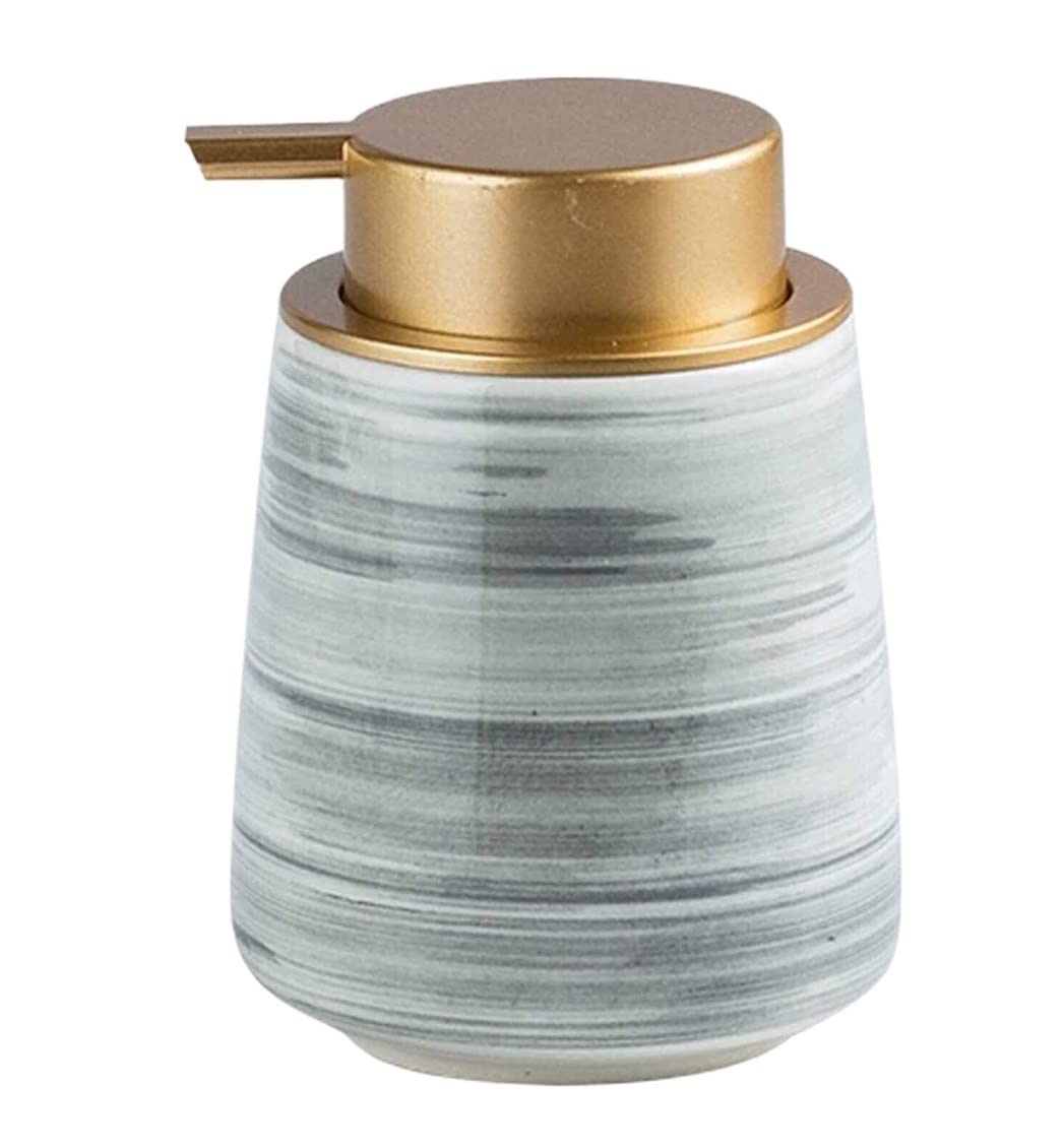 Dozownik do balsamu, dozownik do mydła w płynie, do rąk, 430 ml, ceramiczny, do łazienki, do butelki prysznicowej (niebieski, rozmiar A)