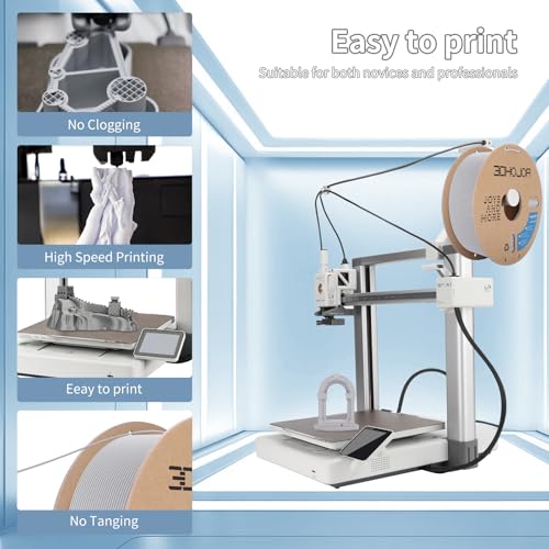 Image of 3DHoJor 3D Printing Filament Basic PLA Filament Bundle 1.75mm Cardboard Spool Dimensional Accuracy + /- 0.03 mm Fit Most 3D FDM Printer 1KG*2 spools-Brown+Concrete Grey
