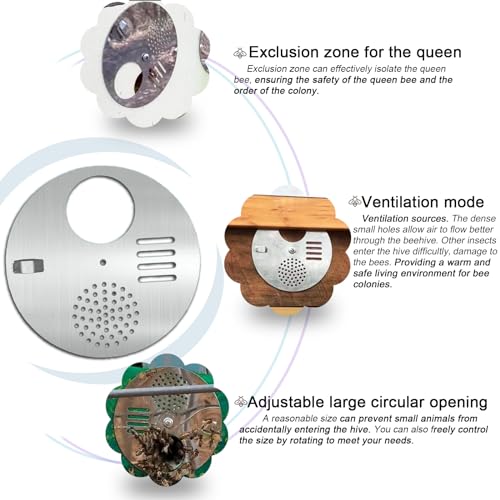 NIZEFEI Bee Hive Nuc Entrance Disc Diameter 4.92" 10PCS Stainless Steel Bee Hive Entrance Disk Gate Beekeeping Supplies Beehive Tool - Image 4