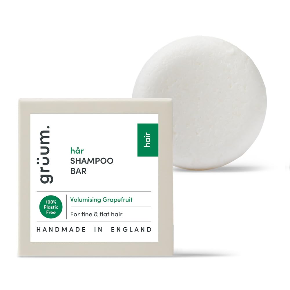 grüum Volumising Shampoo Bar 50g, Solid Shampoo Bars for Hair Up to 60 Washes, Plastic Free Vegan Bar for Men & Women