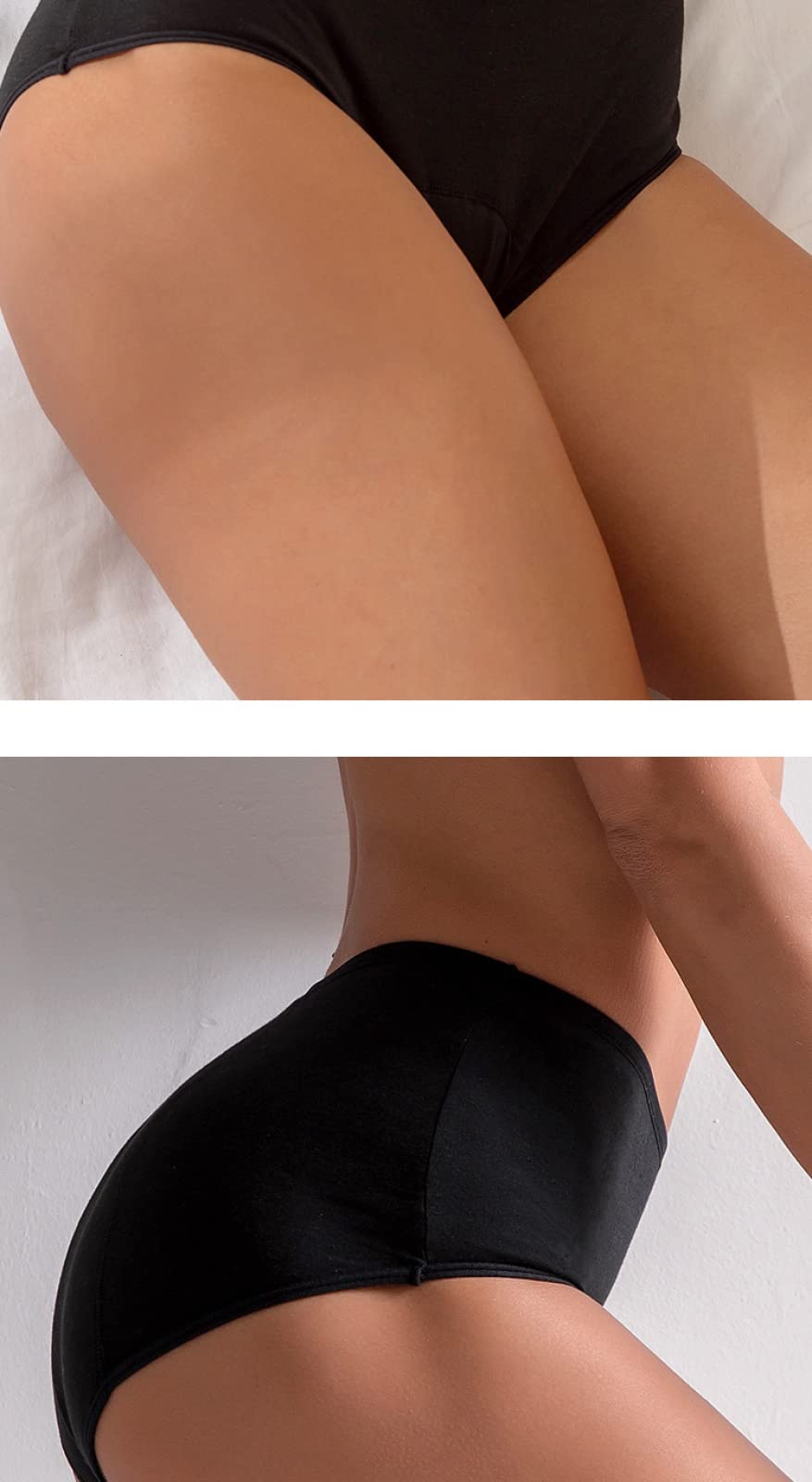 culotte femme 3/5 pièces grande taille dames pur coton culotte physiologique avant et arrière anti-fuite