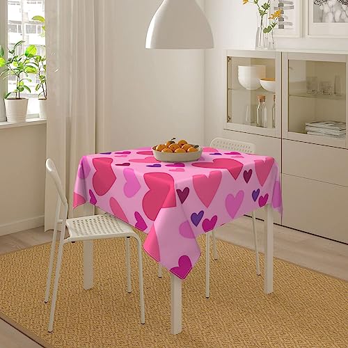 Nappe imprimée rose imperméable carrée 137 cm résistante poussière pour maison - 7