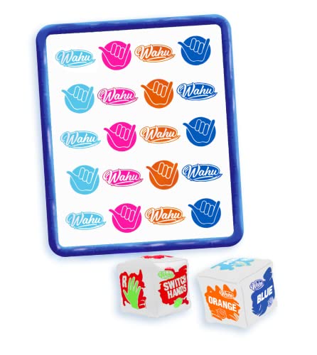 Wahu Splash 'N' Tangle Water Game for Kids Ages 5+ and Adults, Kids Outdoor Twister Water Game with Play Mat, Hose Connector, and 2 Dice, Multicolor