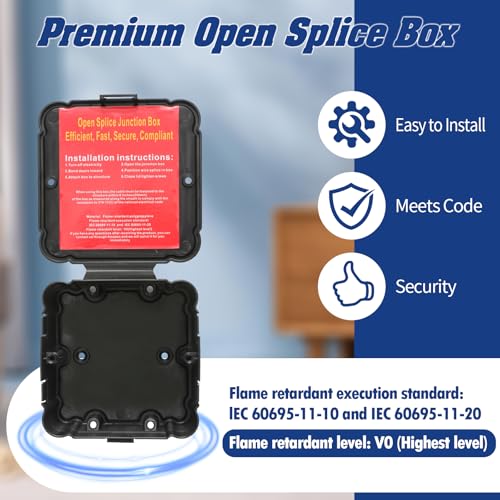 Cichkely DD-1 Open Splice Junction Box (6 Pack), One-Piece Junction Box Splice Box. Repair Open Splices, 5 Second Installation Splice Box, Electrical Junction Box thumb #1