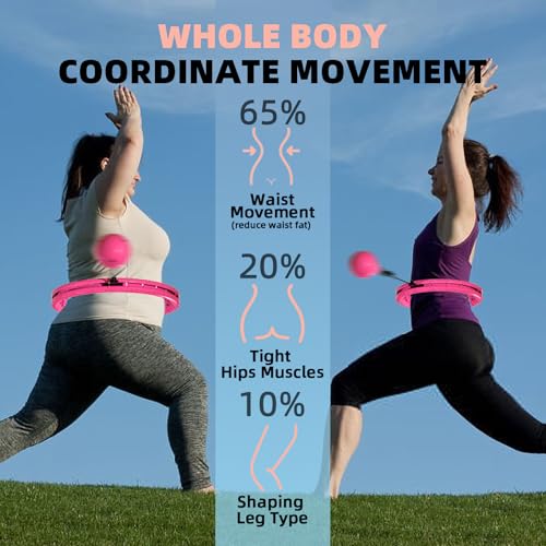 image for ZIBTREK Weighted Hula Infinity Fitness Hoop for Adult Weight Loss, 2 i