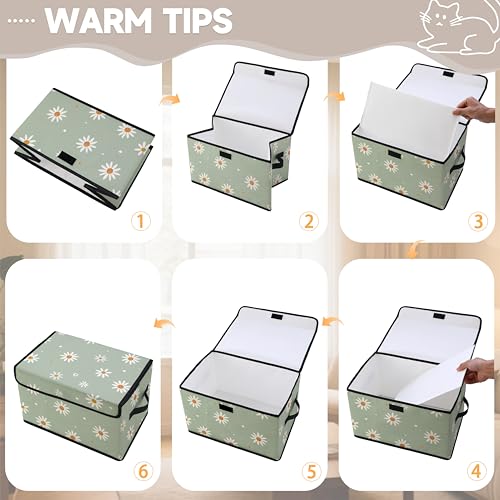 Image of Stackable Clothes Storage Bins with Lids 3 Pack | Closet Organizers Fabric Box for Home and Office,Blanket Clothes Organizers,Under Bed Storage Containers