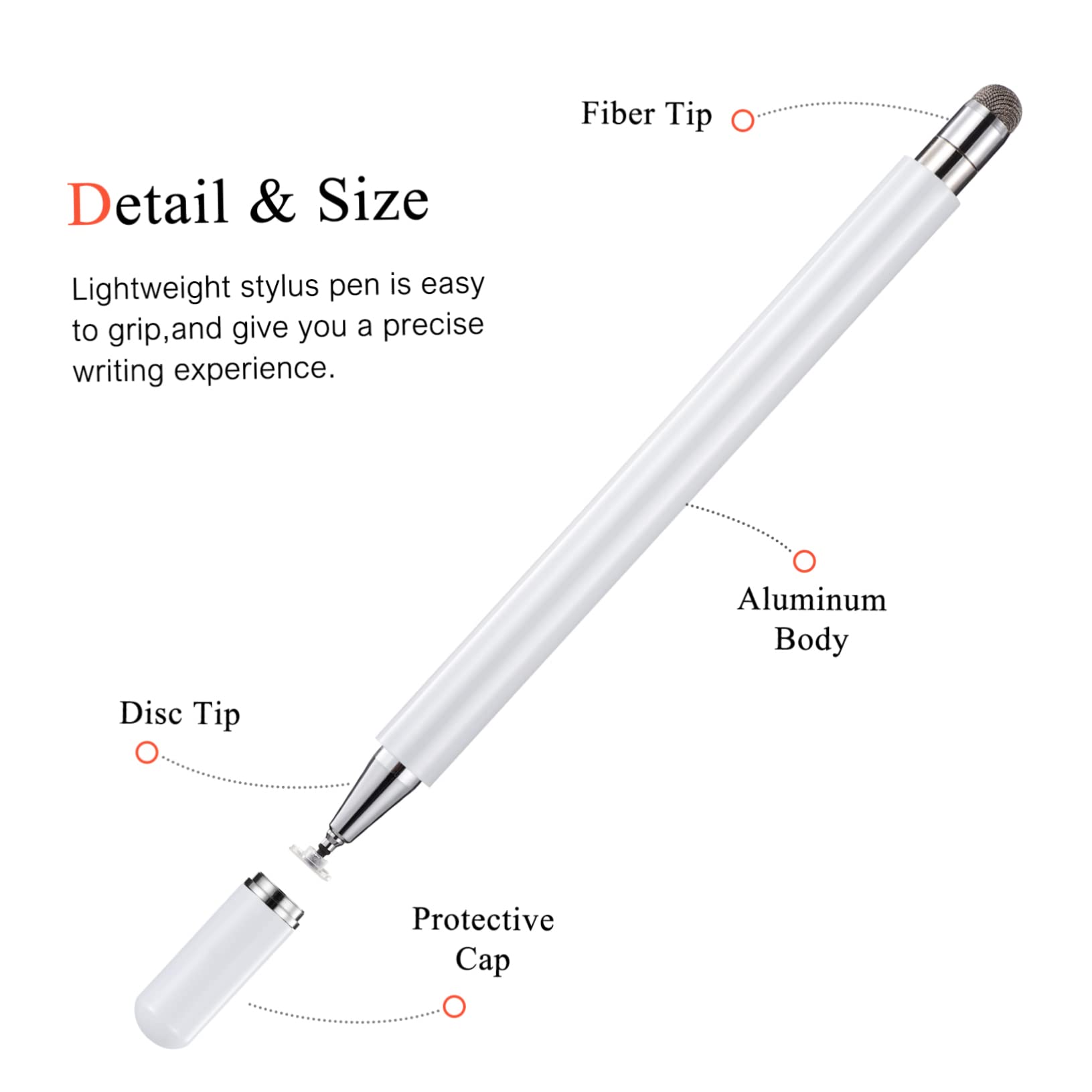 Artibetter 10pezzi Pennino Capacitivo Per Punta Fine Compatibile Con Smartphone e Tablet Design Silenzioso e Leggero Per Disegno e Scrittura Precisa