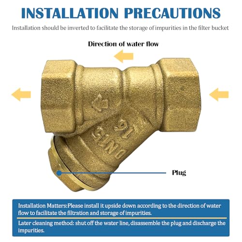Image of 2Pcs Brass 1 /2 inch Female Thread 100 Mesh Y Shaped Strainer Filter Valve Connector - 800 WOG (with Teflon Tape)