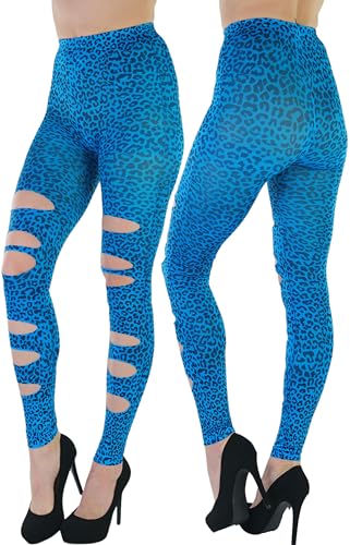 Image of ToBeInStyle Women's Slashed Ripped Shredded Distressed Hosiery Tights Leggings Music Festival