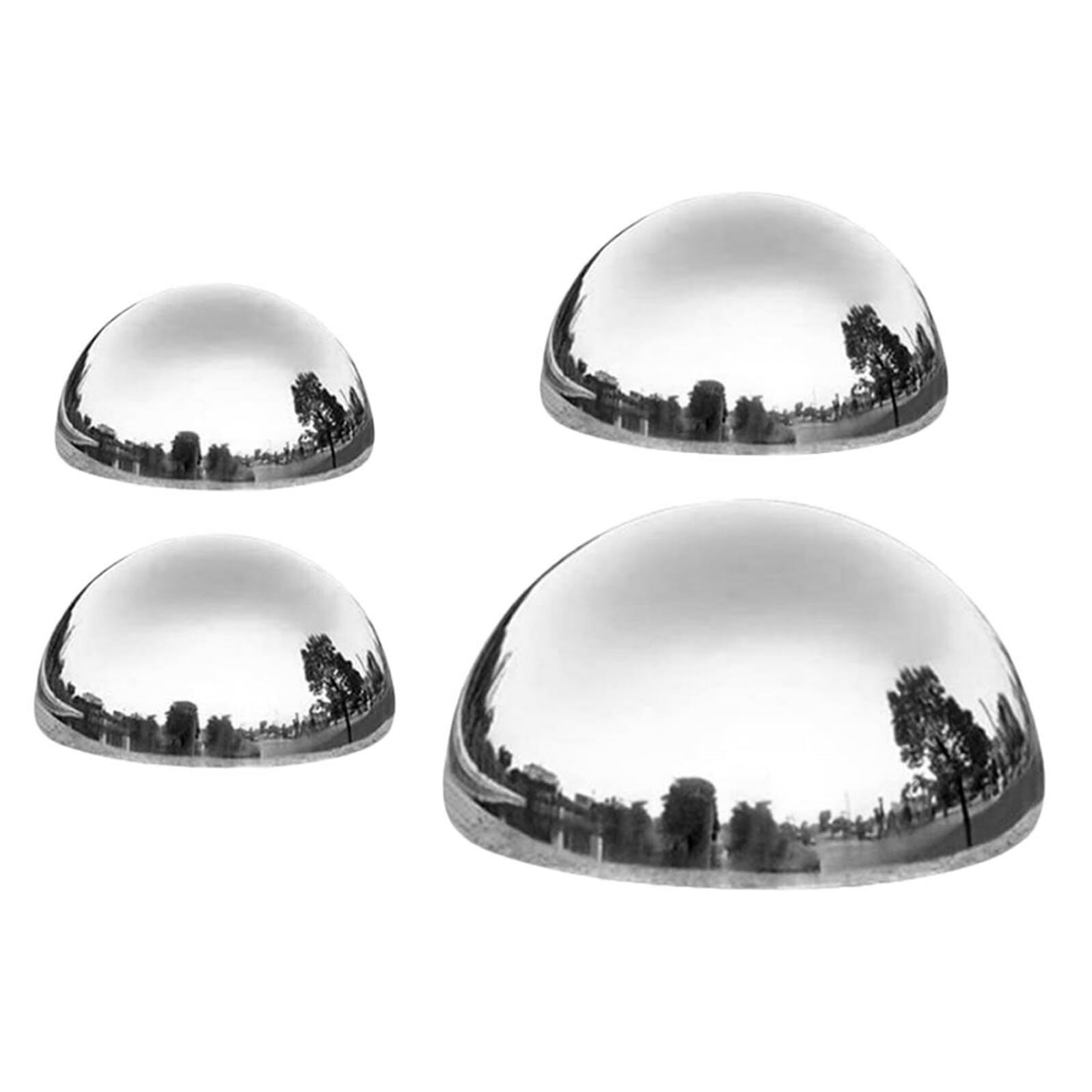 CALLARON Sfere Riflettenti da Giardino 4pezzi in Acciaio Inossidabile Semi Sfera Finitura Specchiata, Resistenti e Infrangibili per Decorazioni Patio e Spazi Esterni
