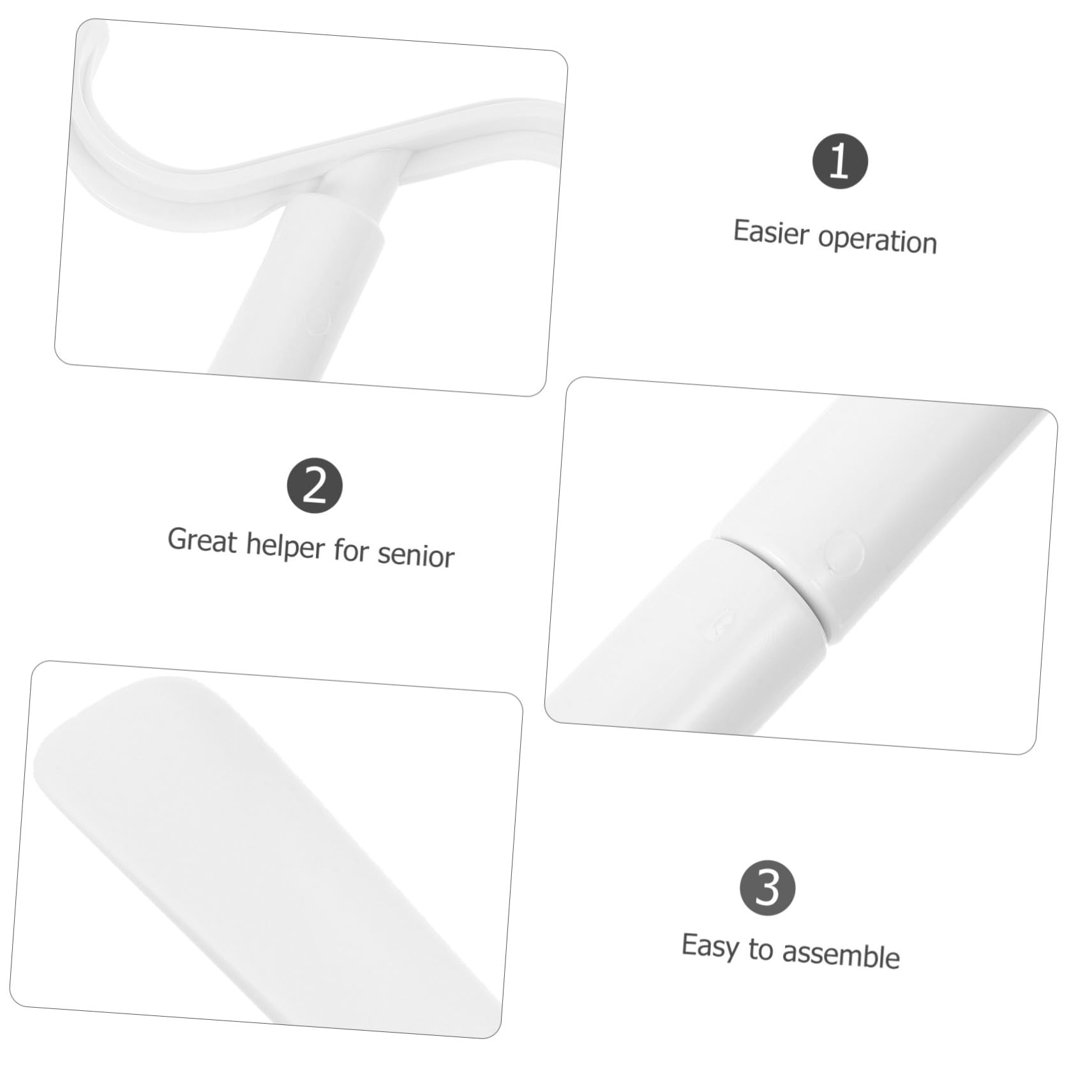 FOMIYES Dressing and Sock Wearer Detachable Shoe Lifter Dressing Stick for Elderly Lazy Shoe Horn Portable Multi-use Shoehorn The Disabled Supply Long Shoehorn Pregnant Shoe Horn White Abs