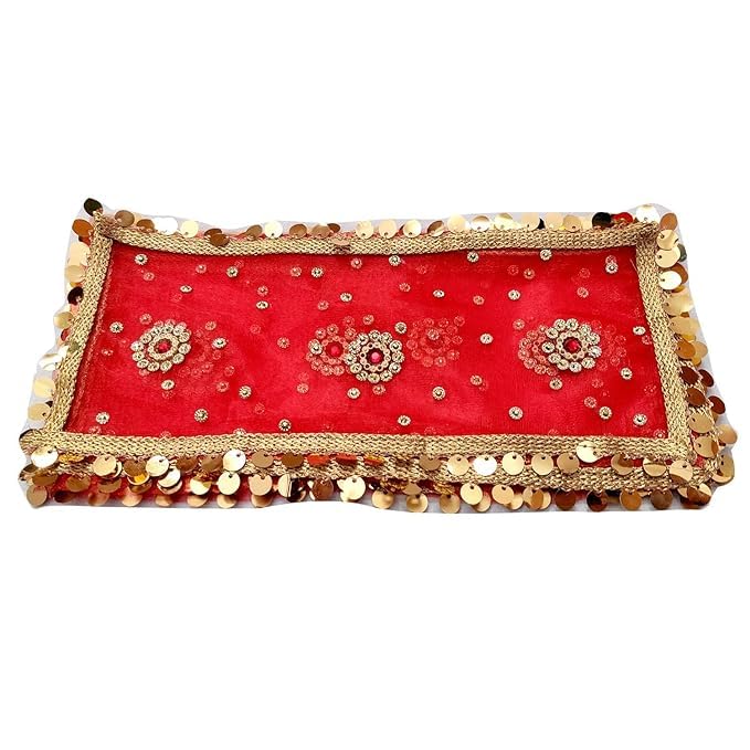 Mata Rani Small Net Chunri with Shiny Border - Pack of 2 Piece2