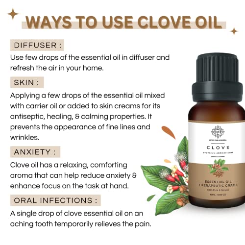 Image of Clove Essential Oil | 100% Pure & Undiluted Therapeutic Grade | Oral Care, Skin & Hair Care & Antioxidants - 15ml