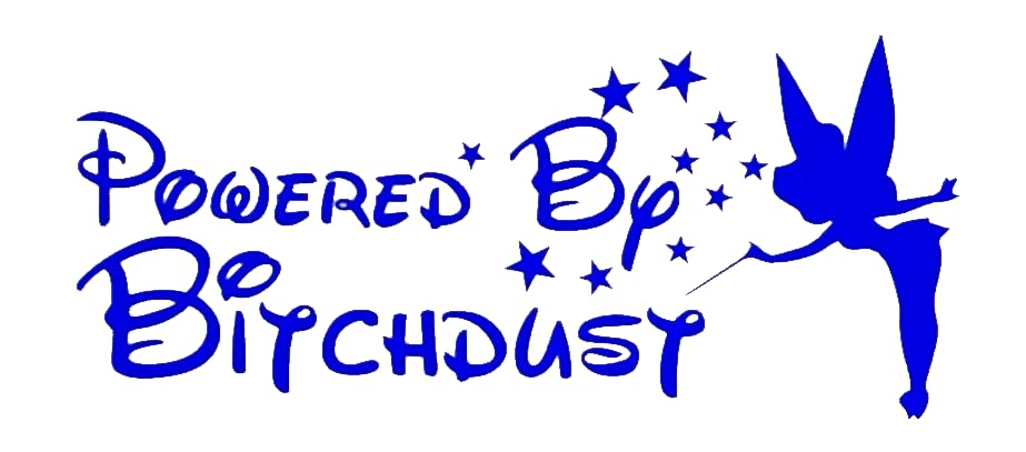 Image of Cartat2s Powered by Bitchdust Vinyl Decal Diva | 7.5 X 3.3 and 12 Colors to Choose from | Car Truck SUV RV Window and Body Sticker (Blue)