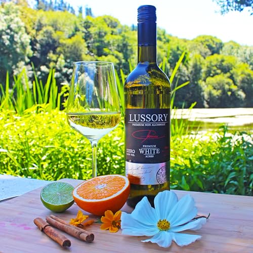 Image of Lussory Premium Airen Alcohol Removed 0.0% Dealcoholized Non Alcoholic White Wine From Spain, Low Calories, Low Sugar, Halal Certified (750ml, 6 Bottles)
